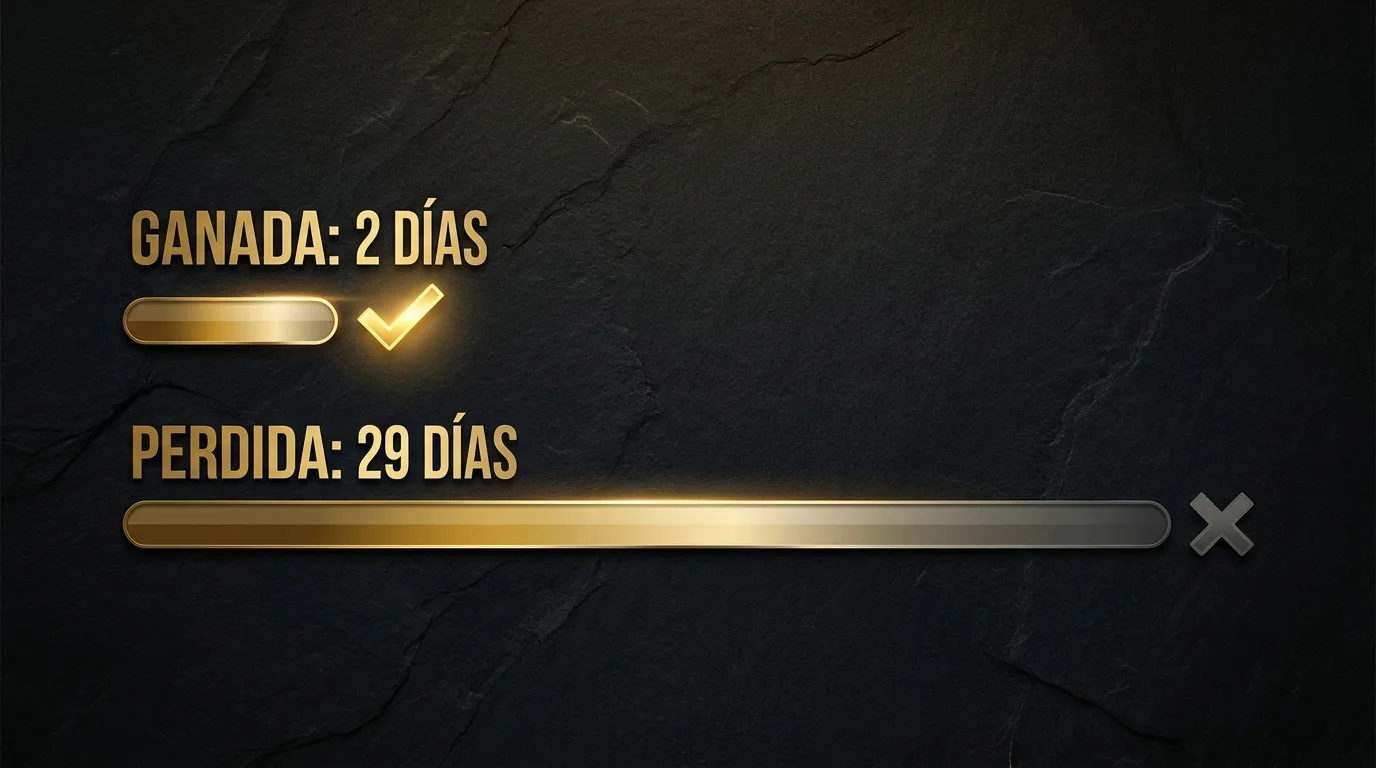 Comparación: una cotización ganada se cierra en 2 días, una perdida se queda 29 días sin respuesta